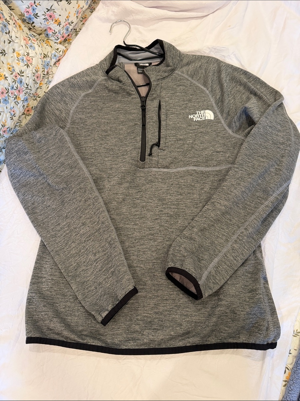 The North Face Men's Heather Gray Half-Zip Pullover Sweater